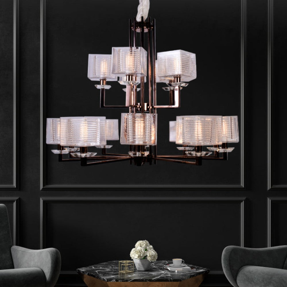 Rose Gold Chandelier - 15 Light