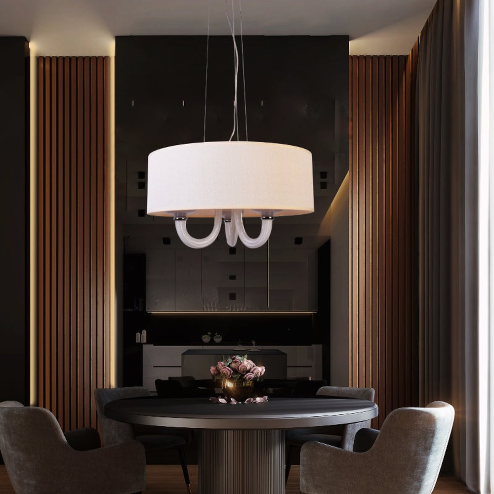 Olive Drum Shade Chandelier