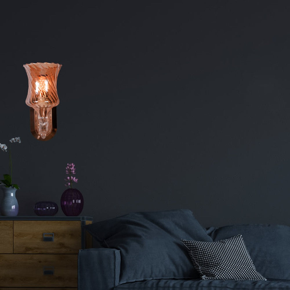 Flower Curve Pattern Glass Wall Light