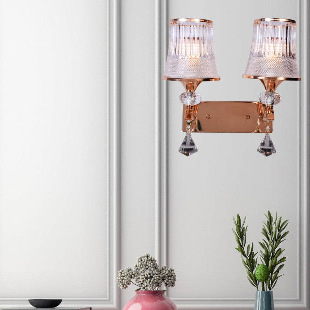 Classic Curves Crystal Wall Light, 2 Arms