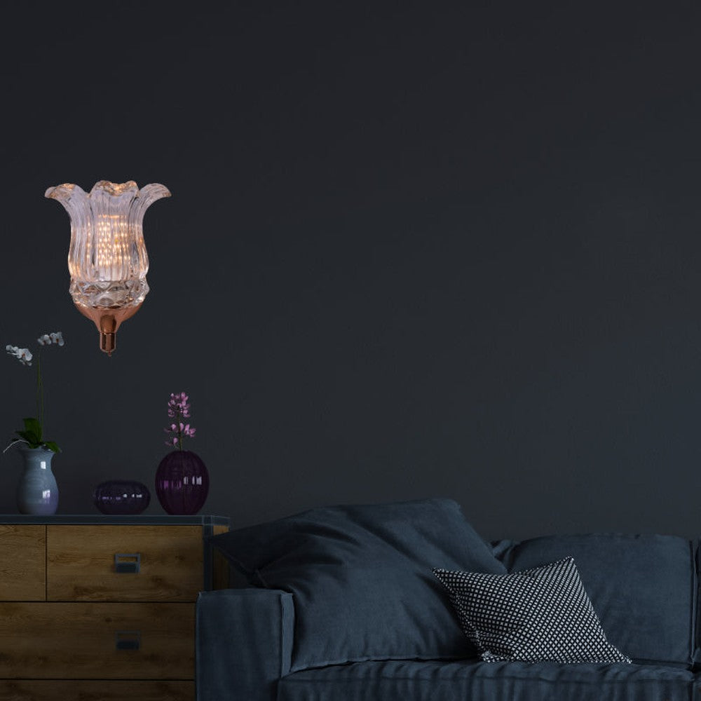 Adorned Flower Crystal Shade Wall Light