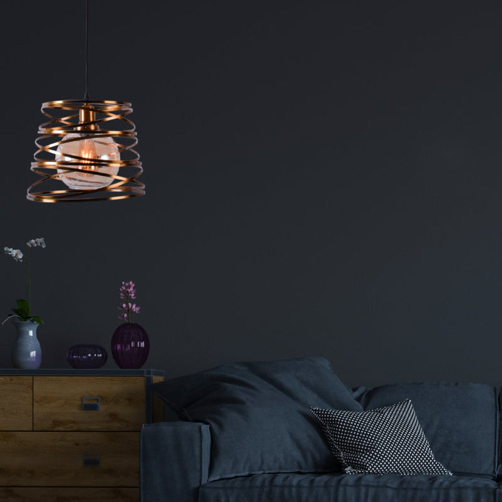 Swirling Metal Straps Pendant Light