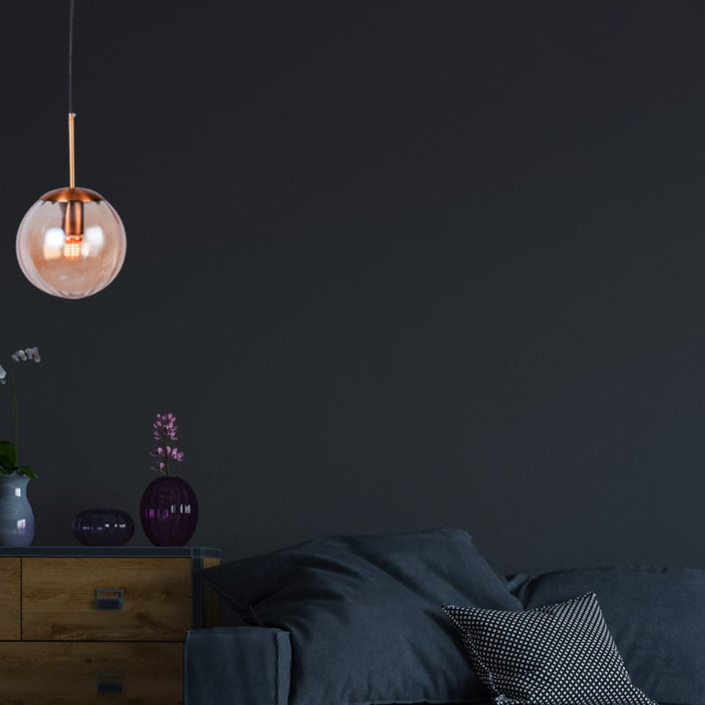 Round Amber Pendant Light