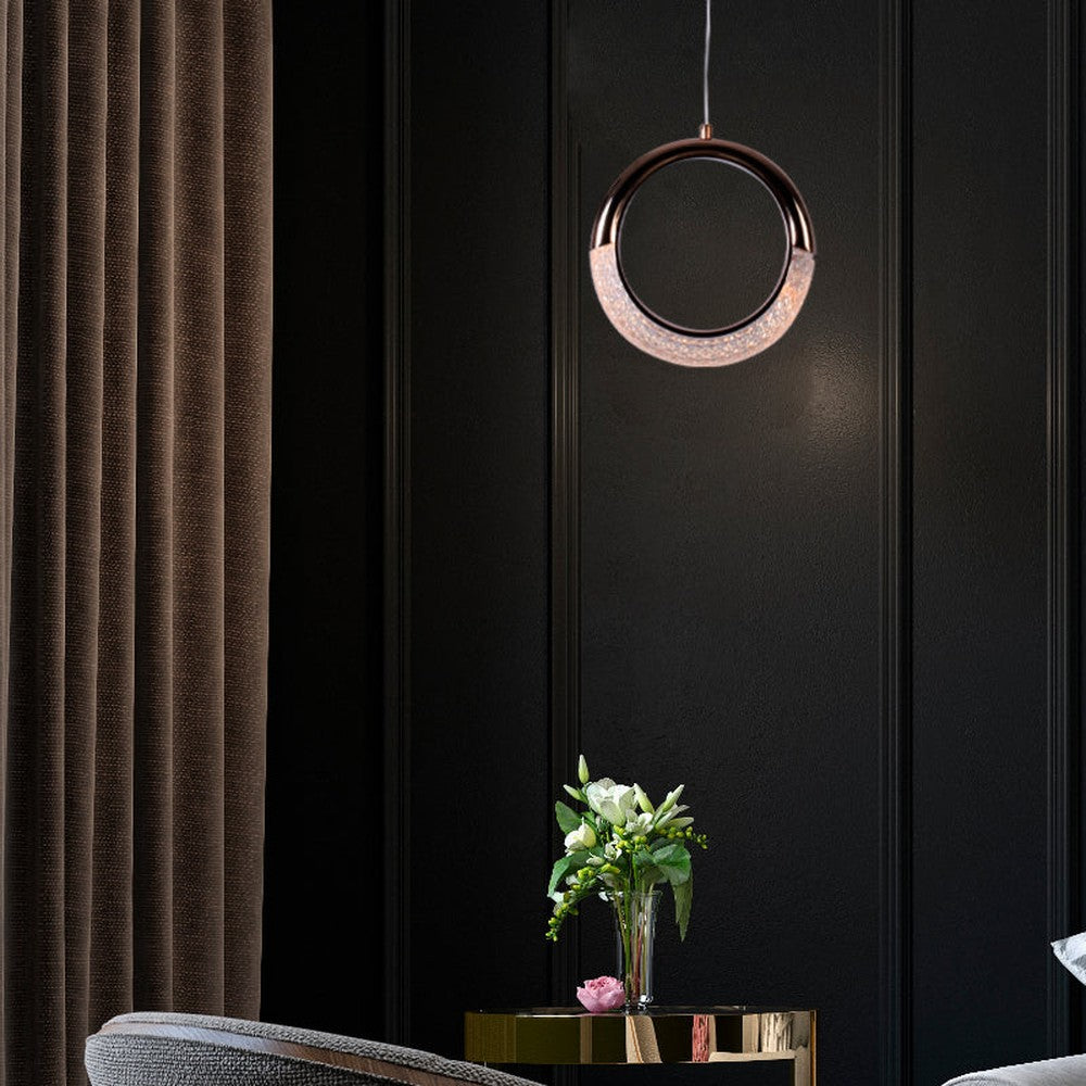 Gold Ring LED Pendant Light