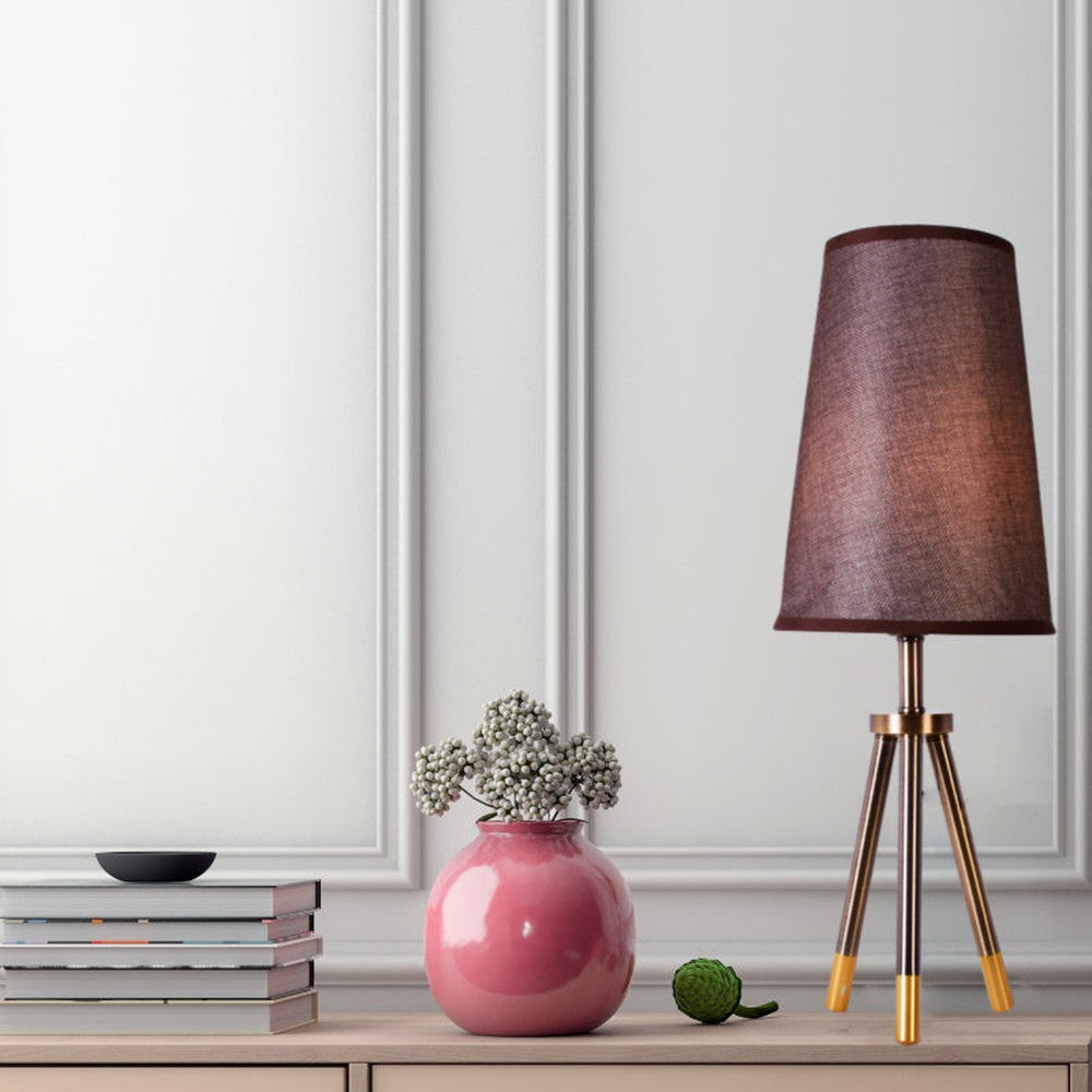 Brown Table Tripod Desk Lamp