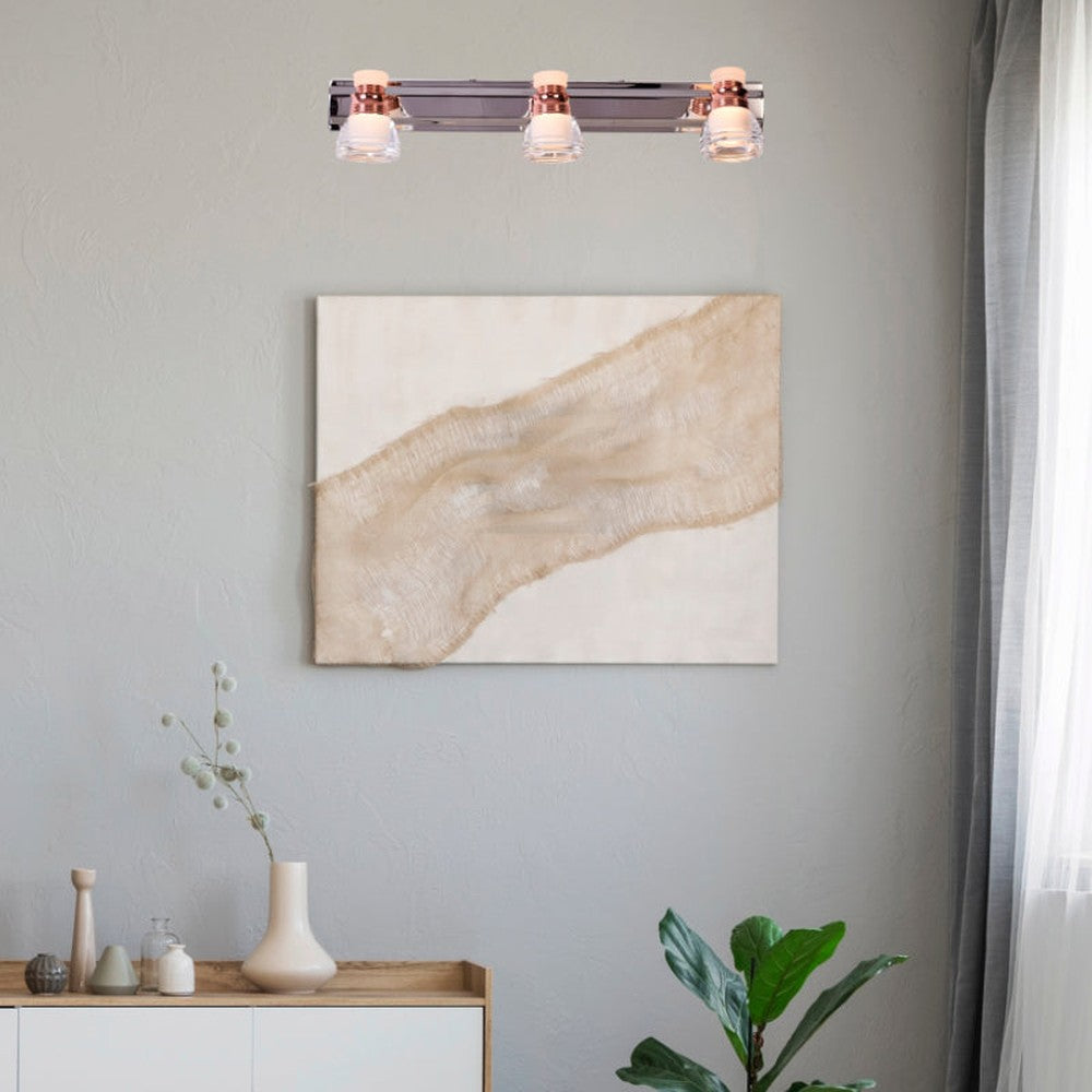 Rose Gold Adjustable 3 x LED Wall Light