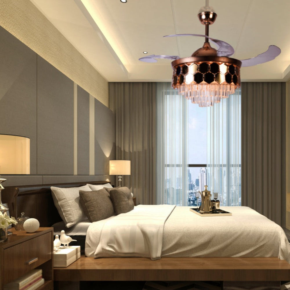 Westland Crystals Retractable Ceiling Fan