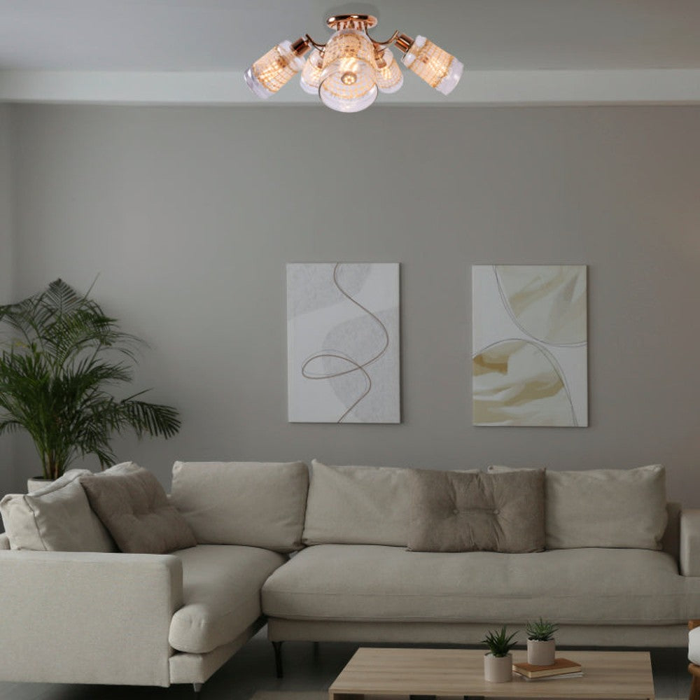 Classic Gold Love Ceiling Light, 5 Bulbs