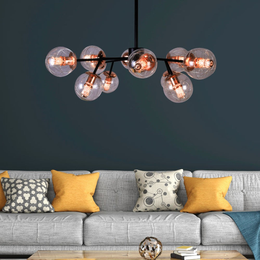 Modern 9 Globe with String Chandelier