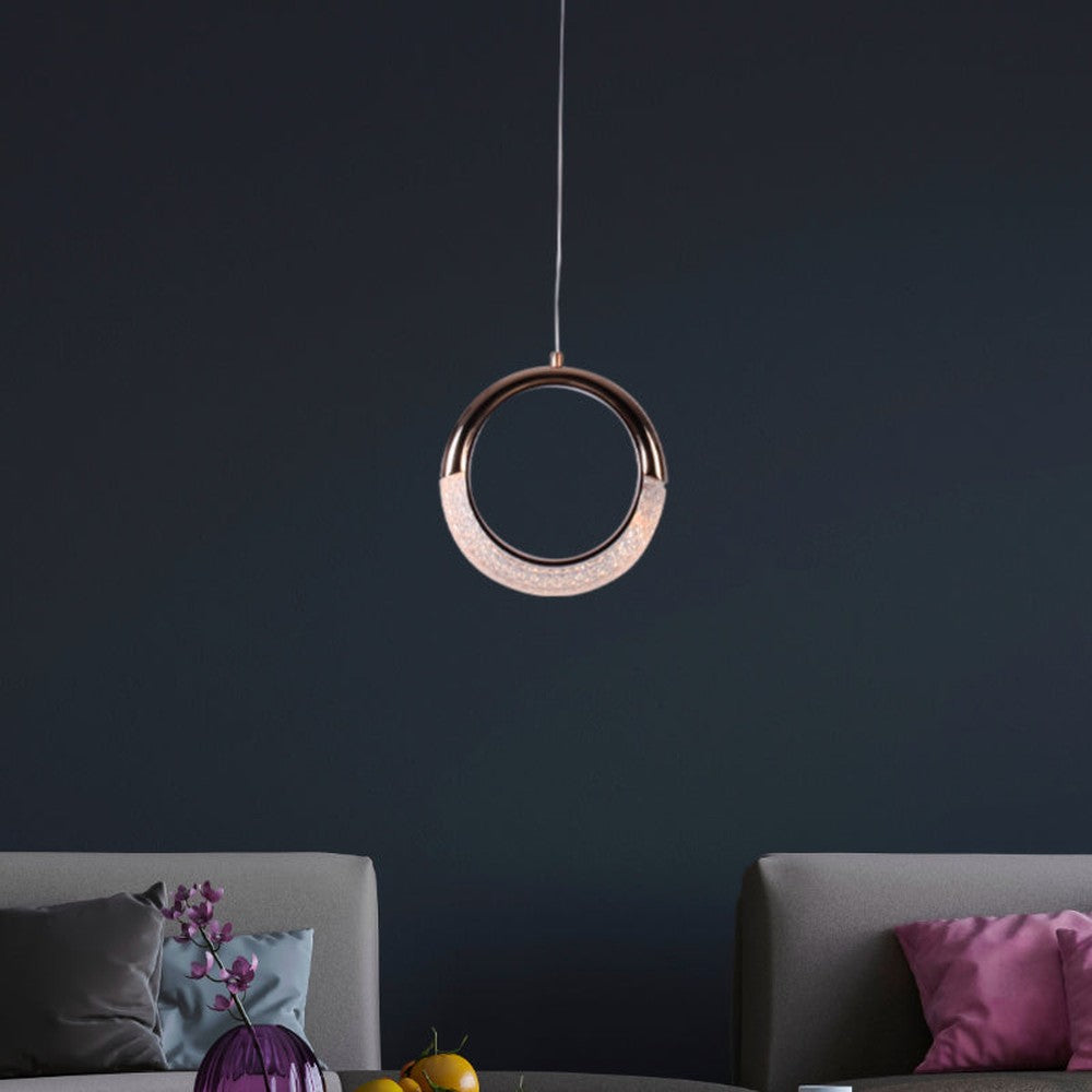 Gold Ring LED Pendant Light