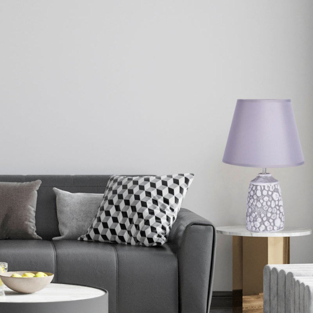 Stone Finish Grey Table Lamp