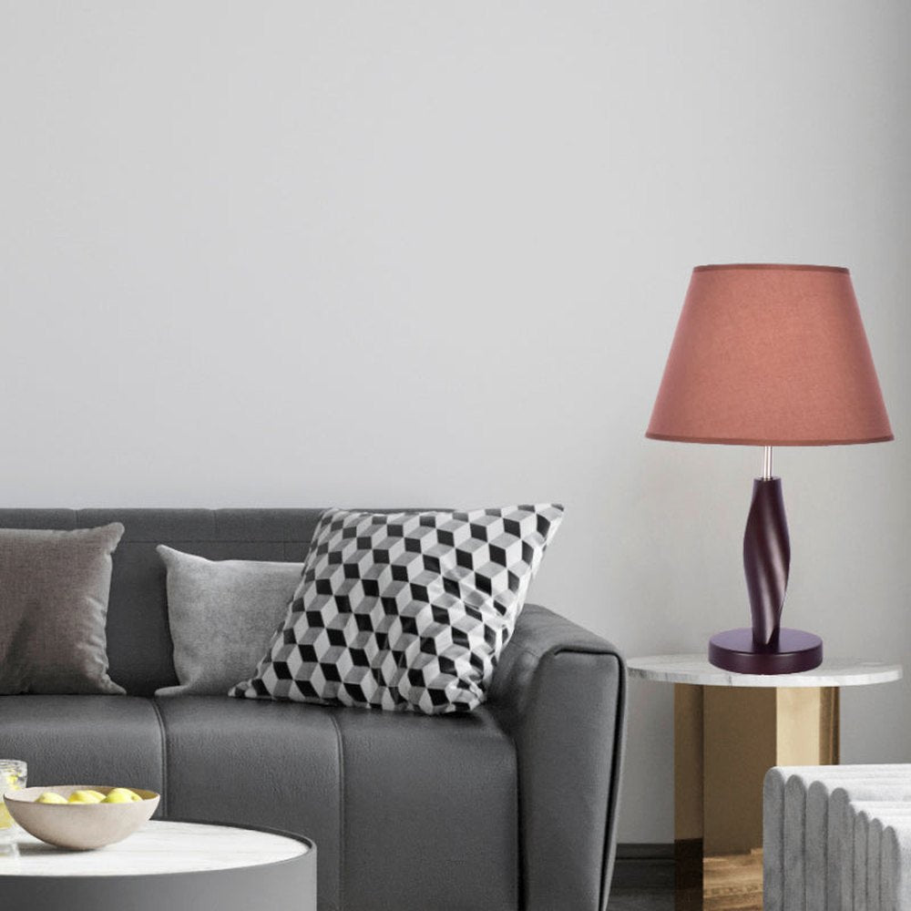 Wooden Swirl Table Lamp