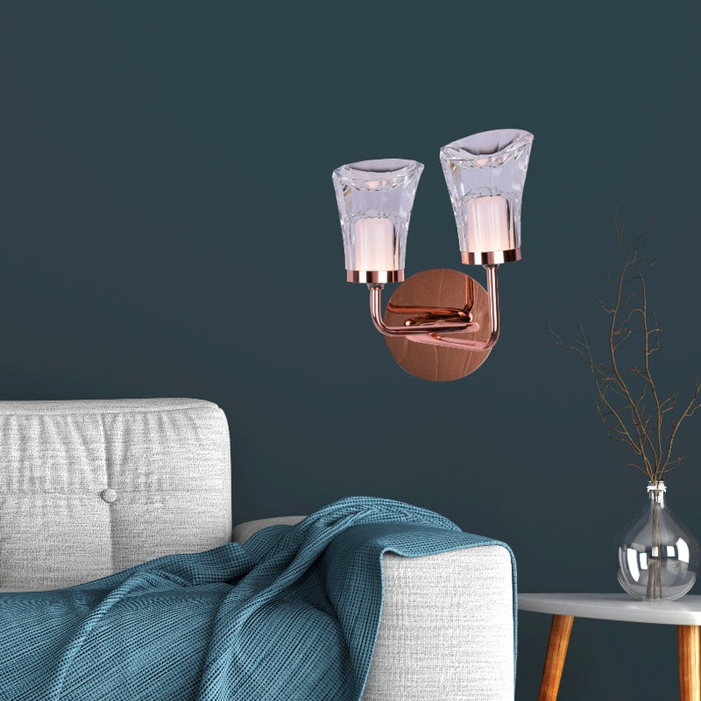 Contemporary Rose Gold LED Wall Light