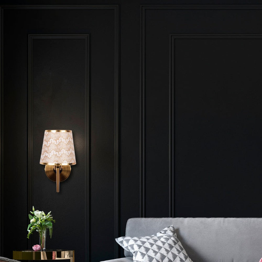 Elegant Gold Arm Wall Light - 1 Light