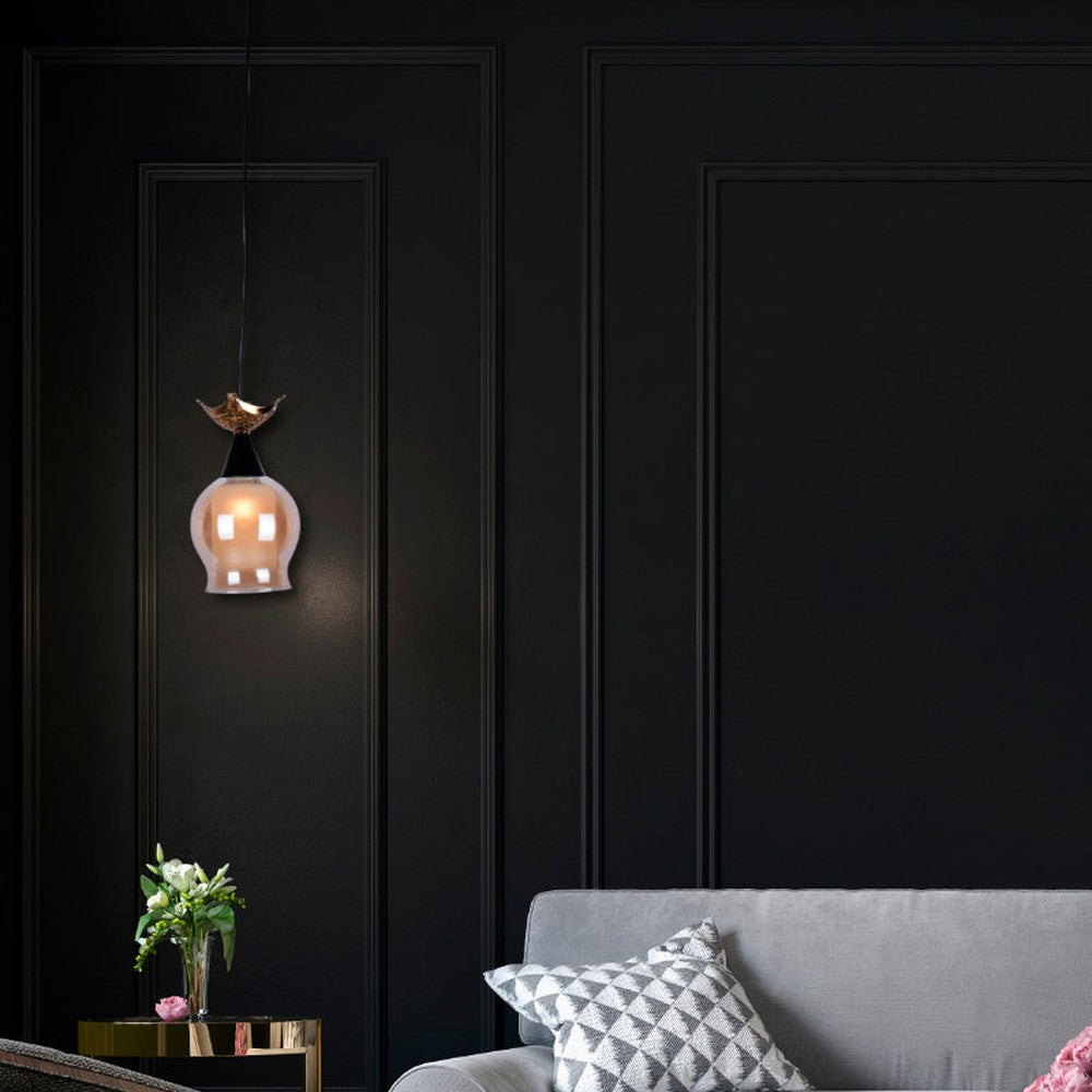 Gold Crown Pendant Light