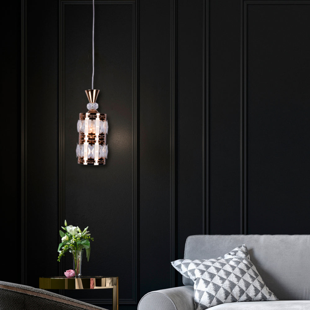 Crystals Cylinder Pendant Light