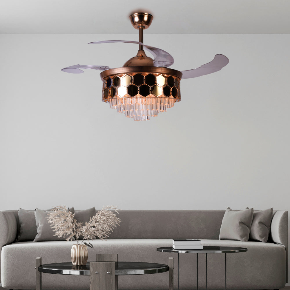 Westland Crystals Retractable Ceiling Fan