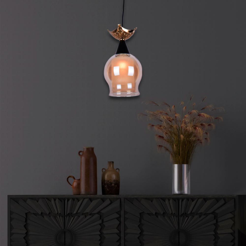 Gold Crown Pendant Light