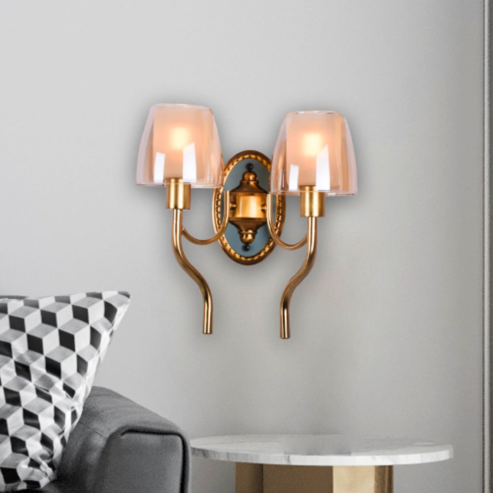 Kudu Antique Gold Wall Light - 2 Light