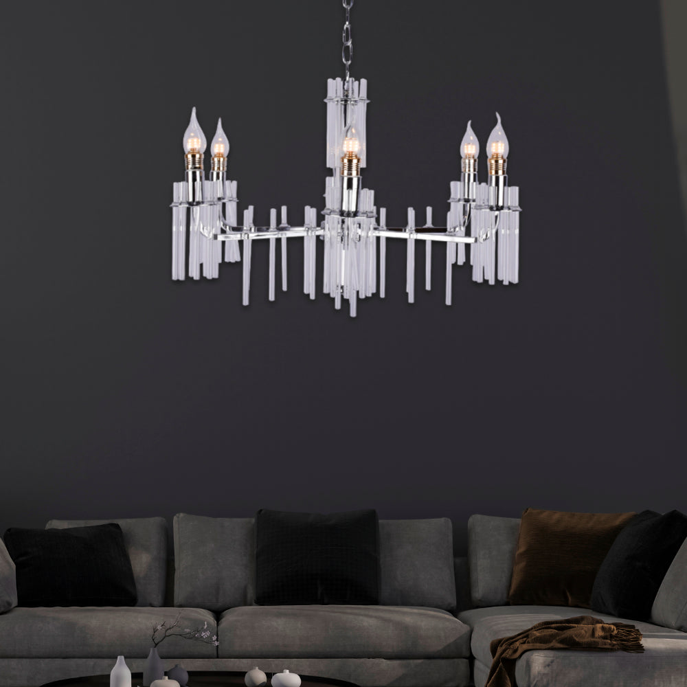 Icicle Chandelier 6 Arms (Silver)
