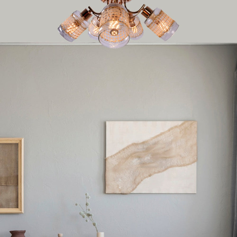 Classic Gold Love Ceiling Light, 5 Bulbs