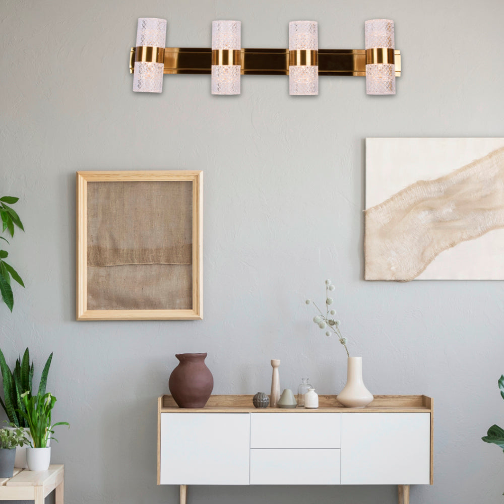 Mercer Crystal Glass Mirror or Picture Light (4 Light)