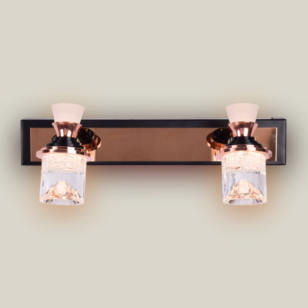 Soft Rose Gold Wall Light, 2 Light