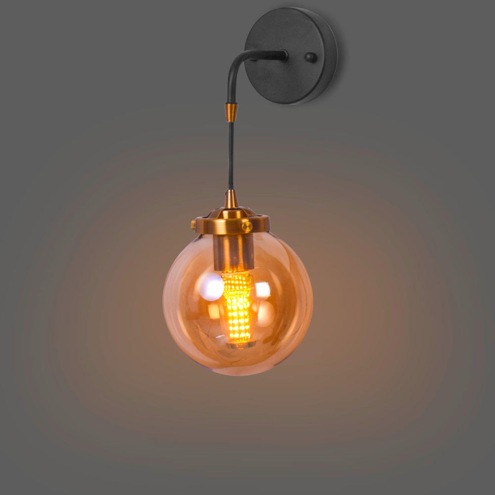 Amber Ball Wall Light