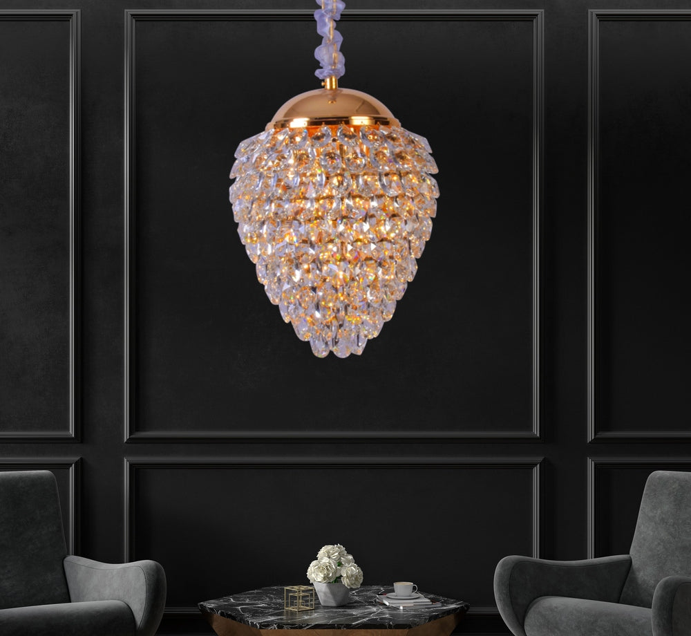 Gold Drop Crystal Chandelier