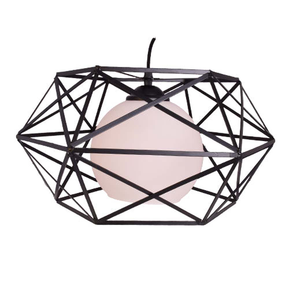 Pendant Light Black Metal with White Glass-Starry Night