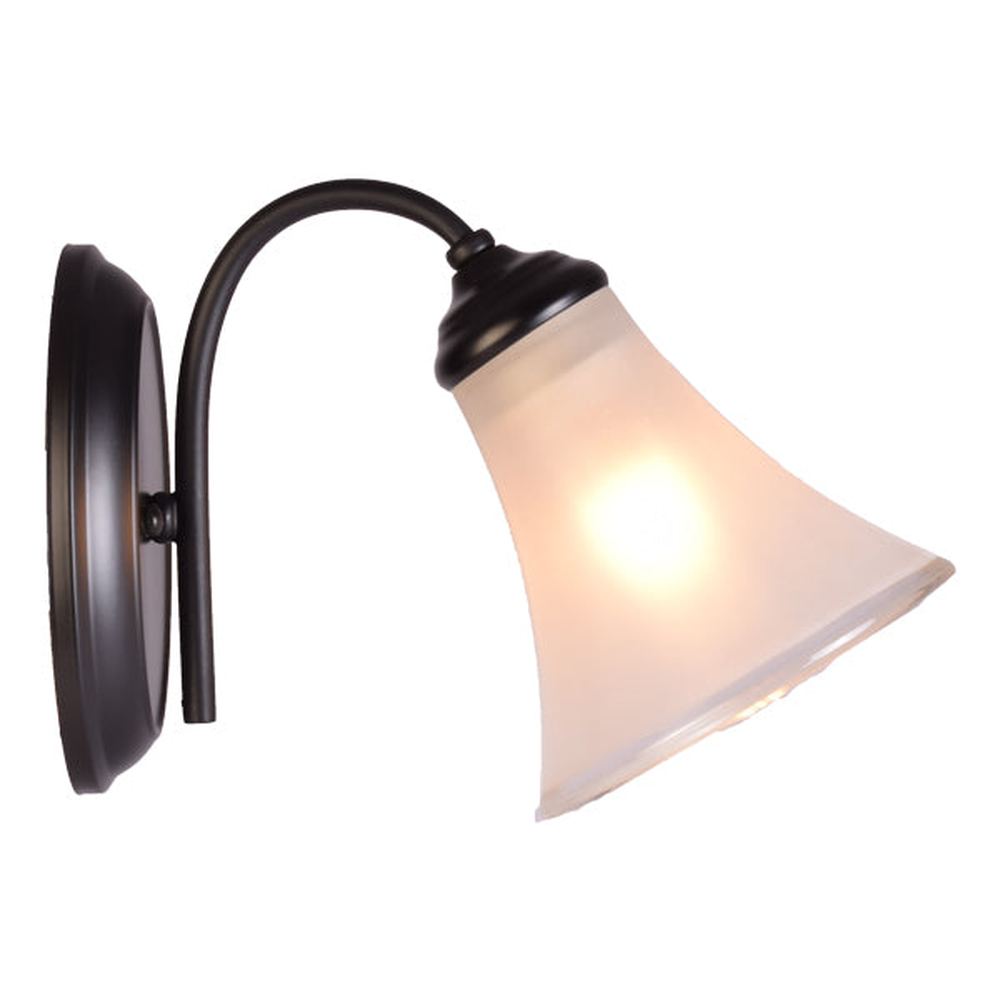 Black Wall Light with Frosted Glass Shade-Starry Night
