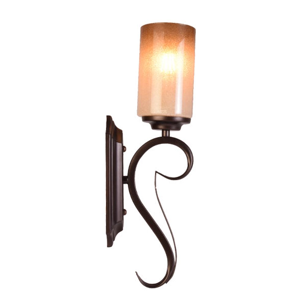 Black Wall Light with Candle Look Glass Shade-Starry Night