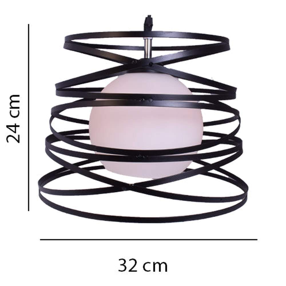 Modern Pendant Light Metal Cage with Glass Shade-Starry Night