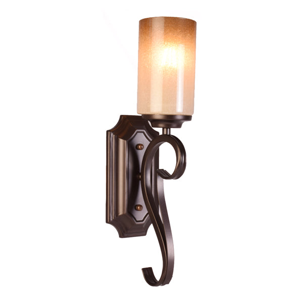 Black Wall Light with Candle Look Glass Shade-Starry Night