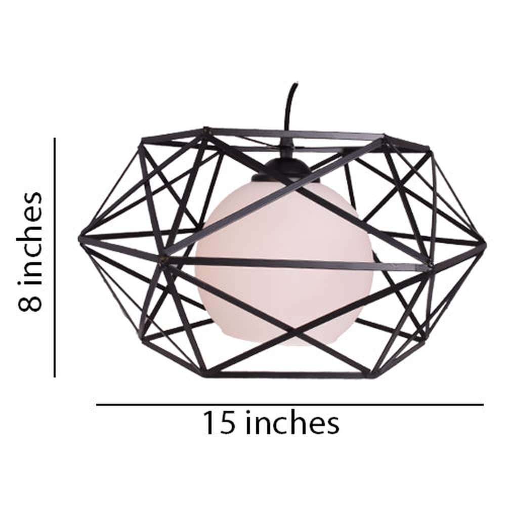 Pendant Light Black Metal with White Glass-Starry Night