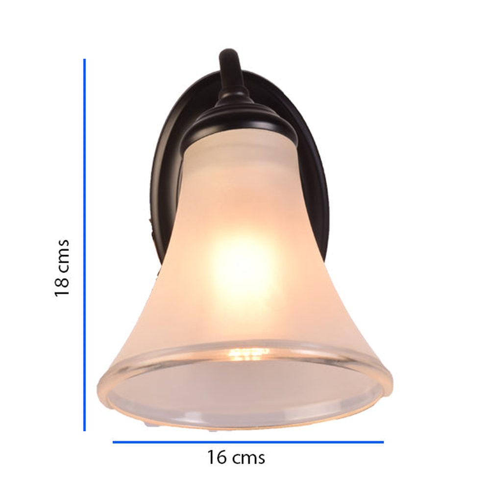 Black Wall Light with Frosted Glass Shade-Starry Night