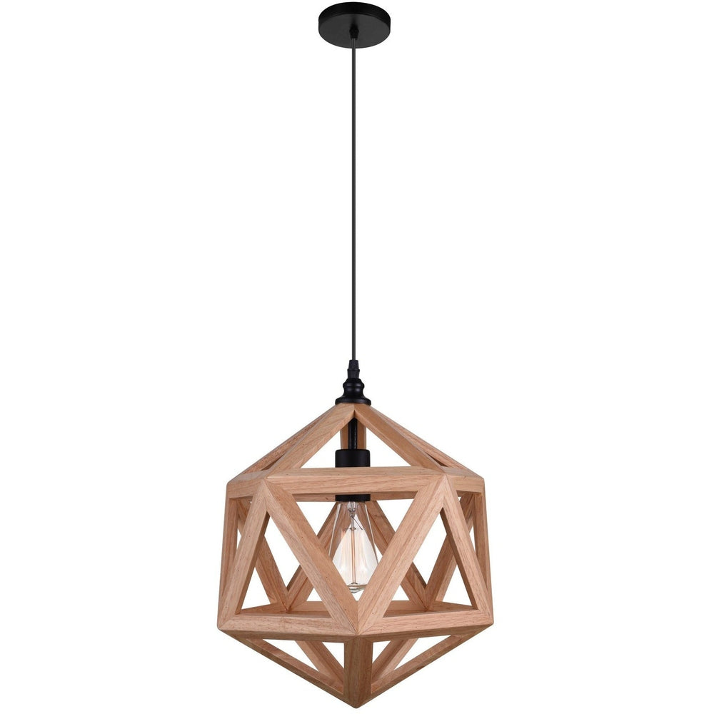 Geometric Pendant Light 1 E27 Light, Brown-Starry Night