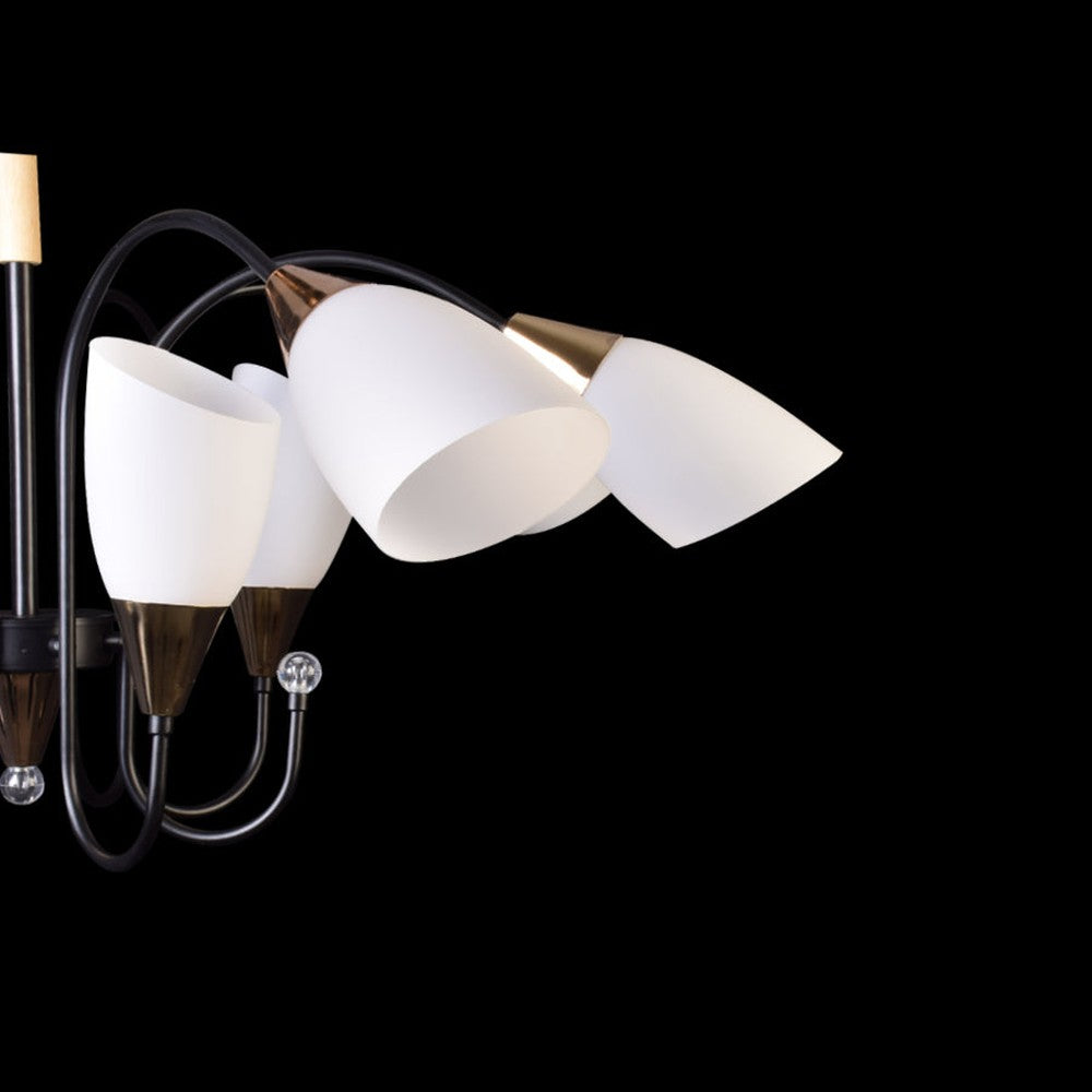 American Flower Chandelier 12 Lights with Glass Shades-Starry Night