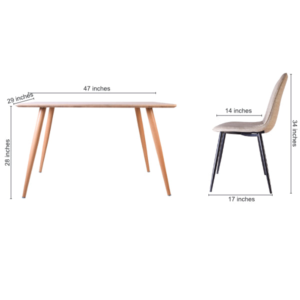 Brody Dining Table with 4 Chairs