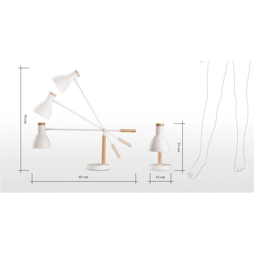 White Oak Swing Arm Desk Lamp-Starry Night