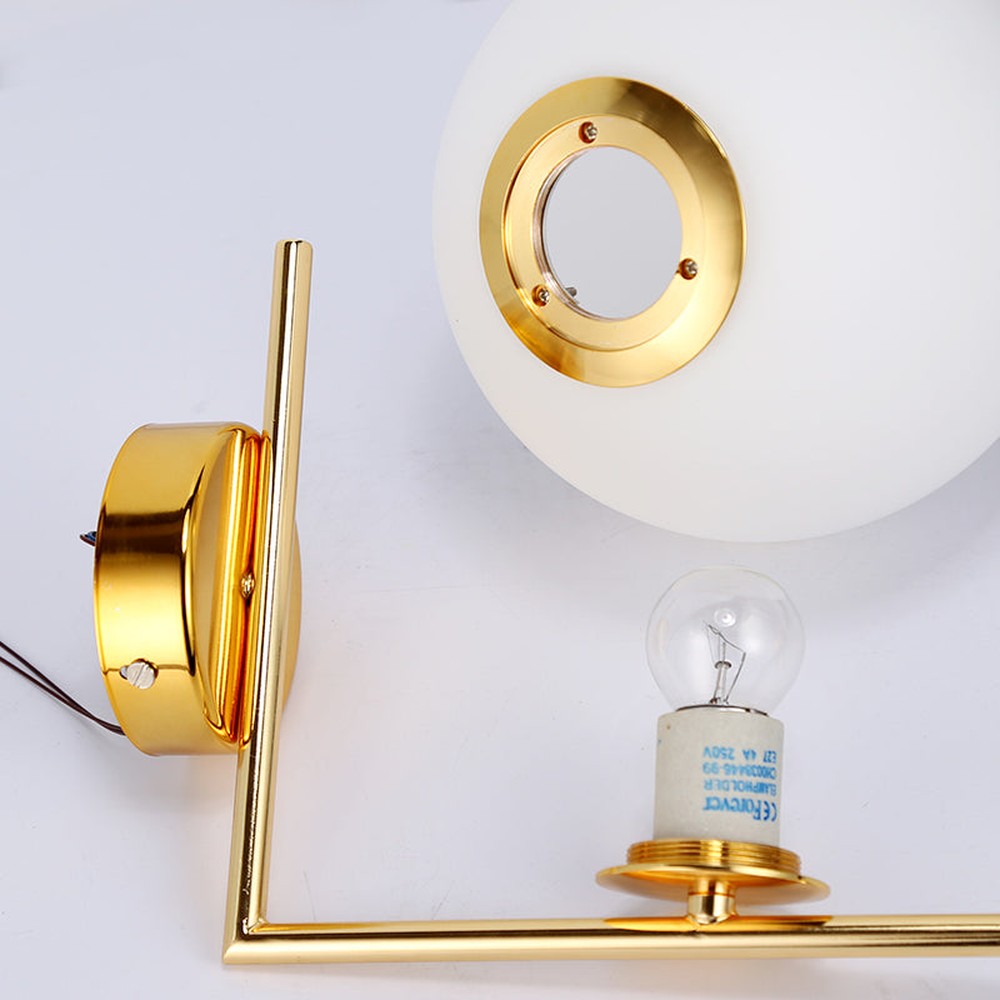 Golden Milk White Ball Wall Lamp-Starry Night
