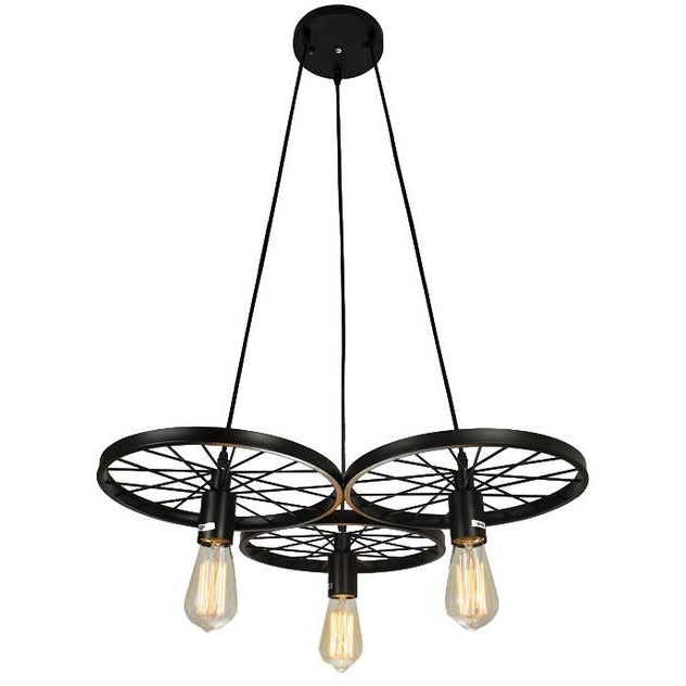 3 Wheel Loft Retro Restaurant Bar Pendant Light, Black-Starry Night