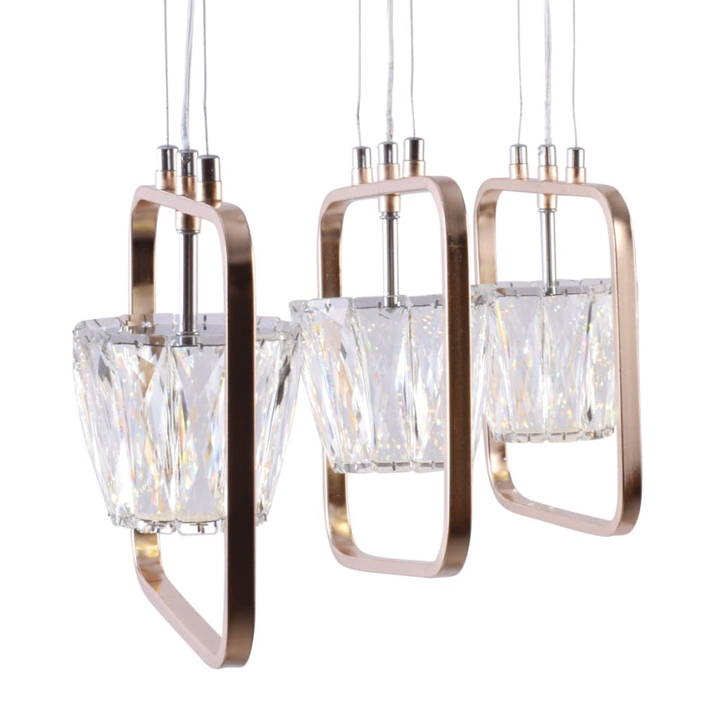 3 Crystals Hanging Pendant Light