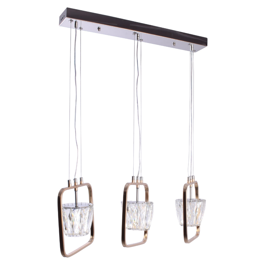 3 Crystals Hanging Pendant Light