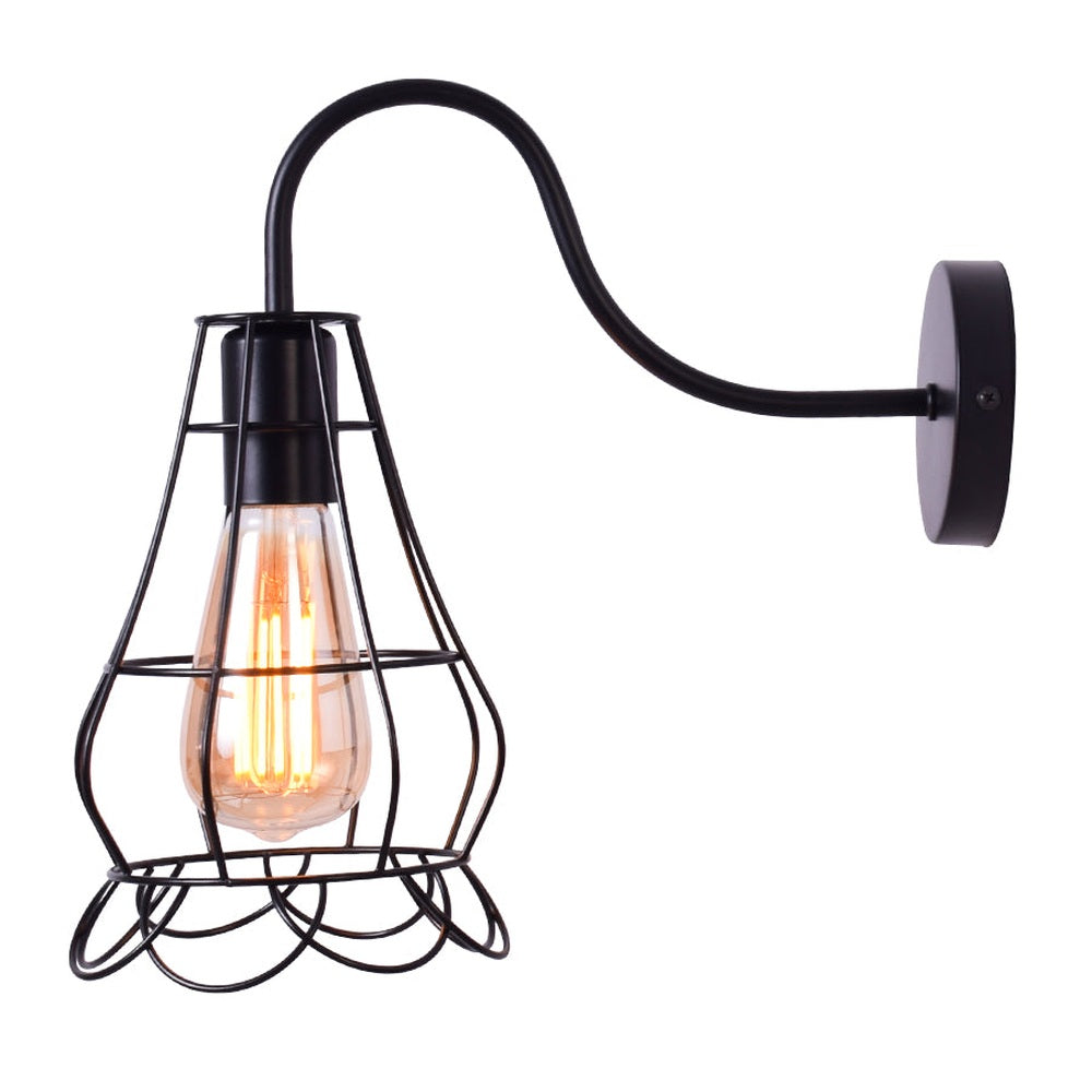 Industrial Vintage Metal Cage Wall Light