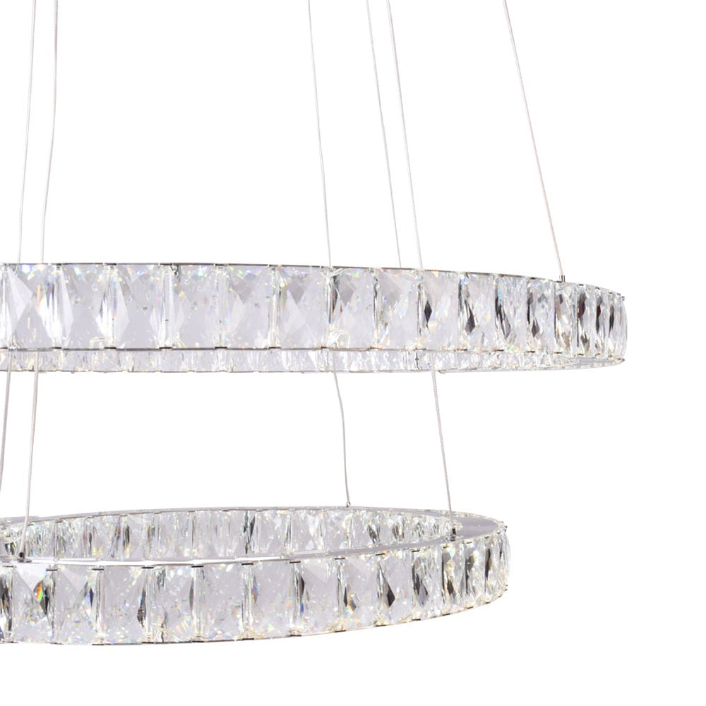 House of Rings LED 2 Ring Chandelier, Small Ceiling Plate