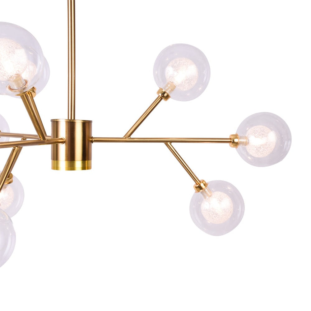 Illuminated Gold Burst Chandelier - 9 Light