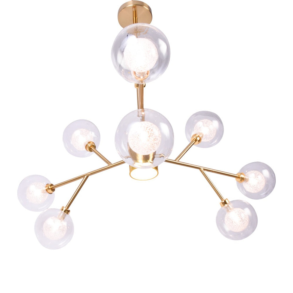 Illuminated Gold Burst Chandelier - 9 Light