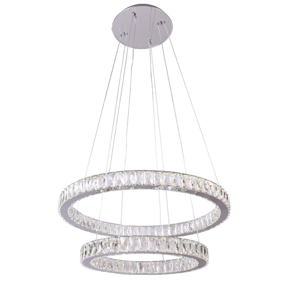 House of Rings LED 2 Ring Chandelier, Small Ceiling Plate