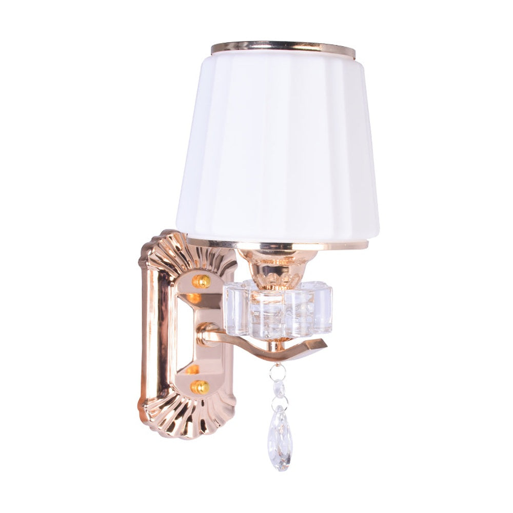 Gold Wall Light With White Glass Shade-Starry Night